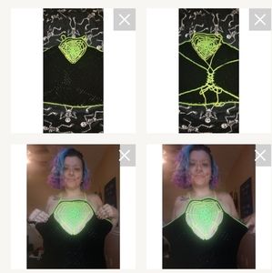 Neon Blacklight Halloween Spiderweb Top 2x
